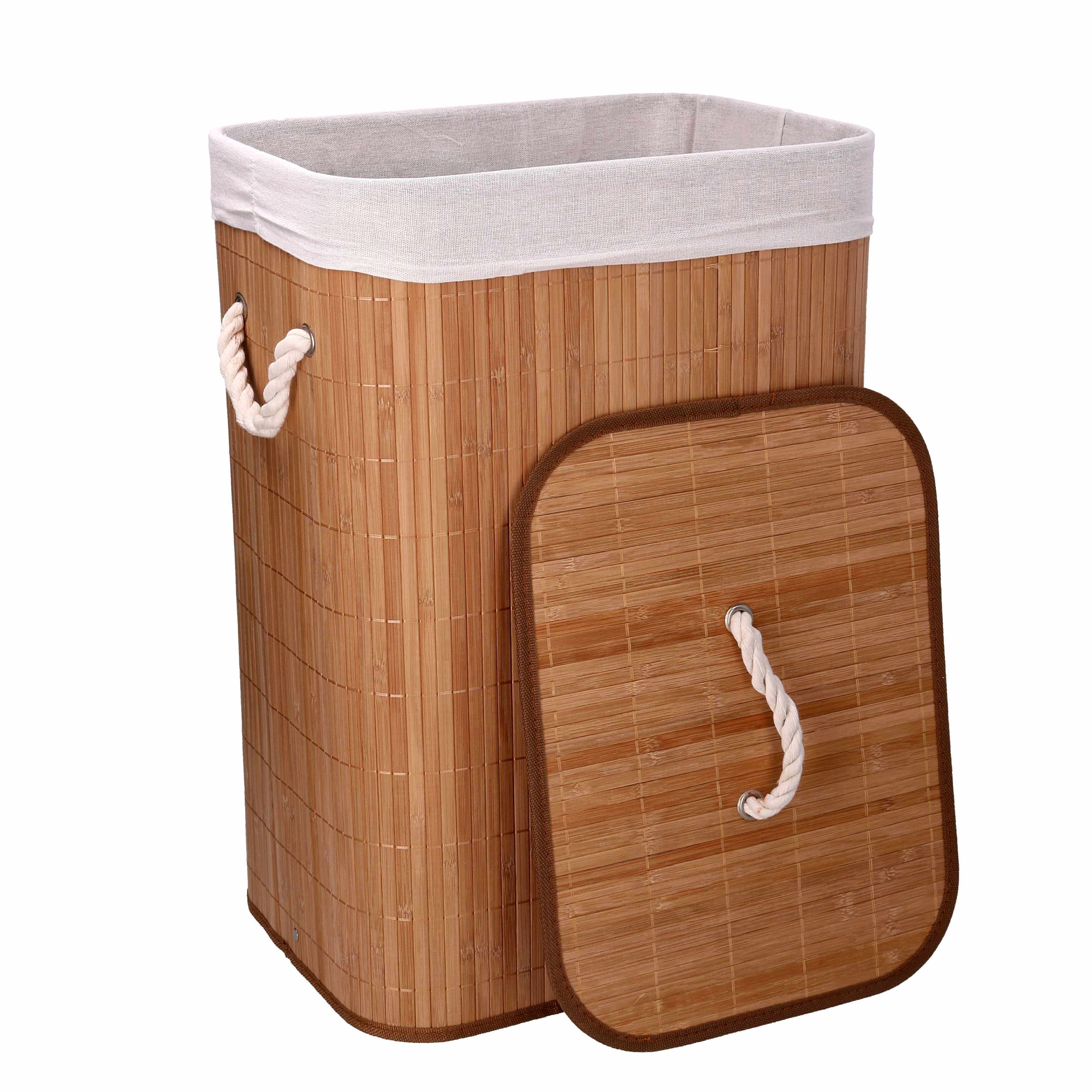 Cesto Portabiancheria bambù naturale cm 40x30xh57