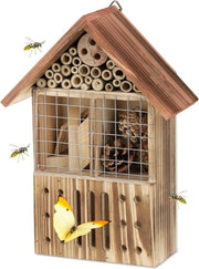 Hotel per insetti da appendere - Legno di noce - Giardino e balcone - HBD 29 x 215 x 95 cm - Abitazione per farfalle - Colorato