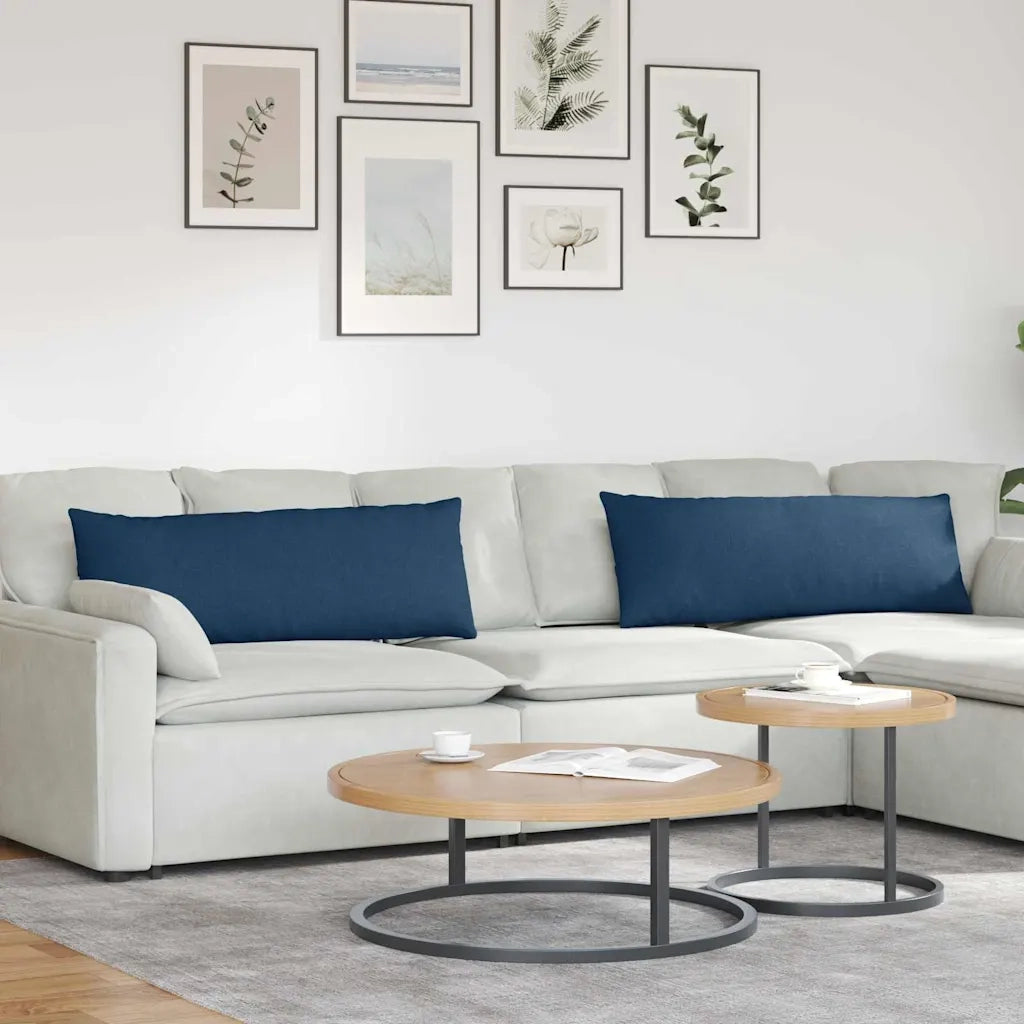 Cuscini da Divano 2 pcs Blu 120 x 40 cm Tessuto