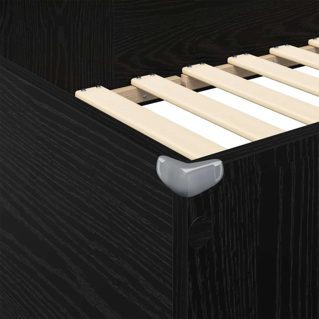 Struttura letto a castello con scrivania Rovere Nero 3410444