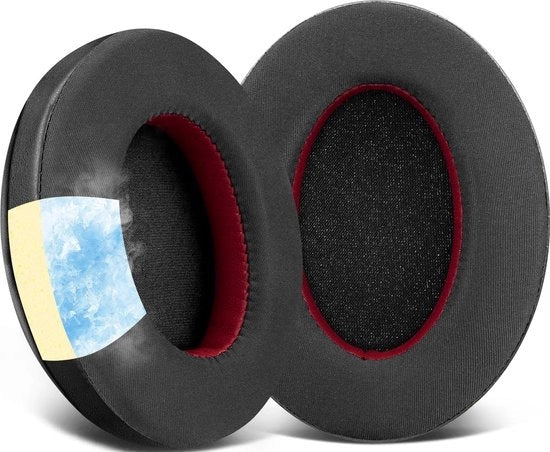 Orecchini di raffreddamento sostitutivi in gel per HyperX Cloud 1-I-2-II-3-III-Pro-Core-Alpha-Alpha S-Flight-Stinger-Mix-CloudX-CloudX Chat con schiuma alta densità morbida - Nero