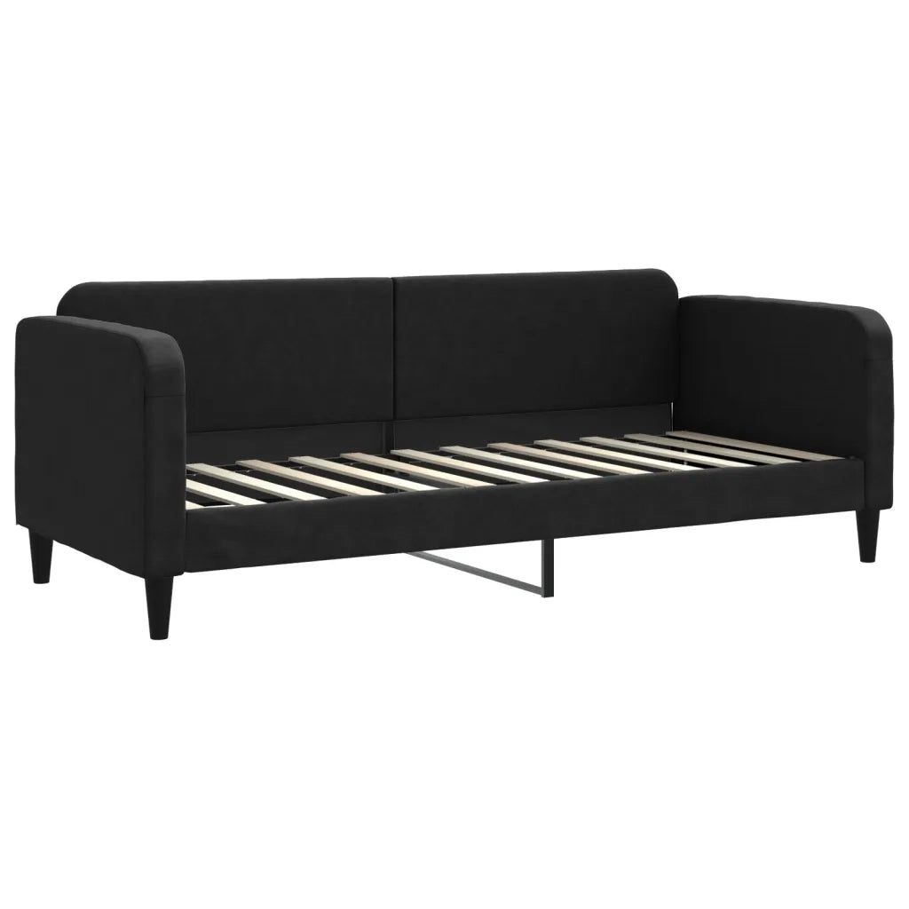 Divano letto | Sof¨¤ letto | Letto singolo Estraibile con Cassetti Nero 80x200 cm in Tessuto