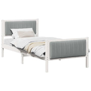 Letto singolo | Letto per adulti | Struttura del Letto Bianco e grigio chiaro 90 x 190 cm