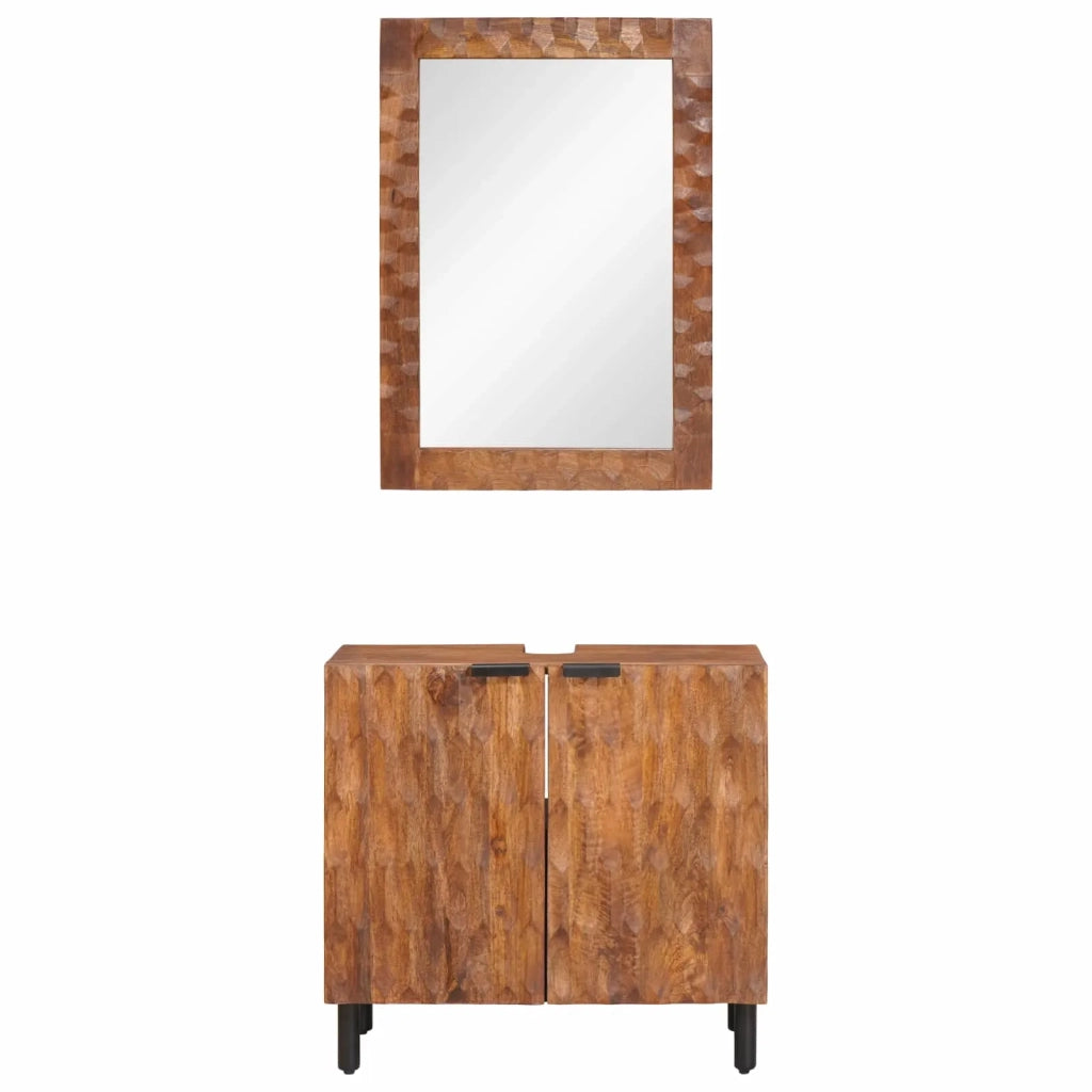 Set da Bagno con archiviazione 2 pcs Acacia Marrone Winish