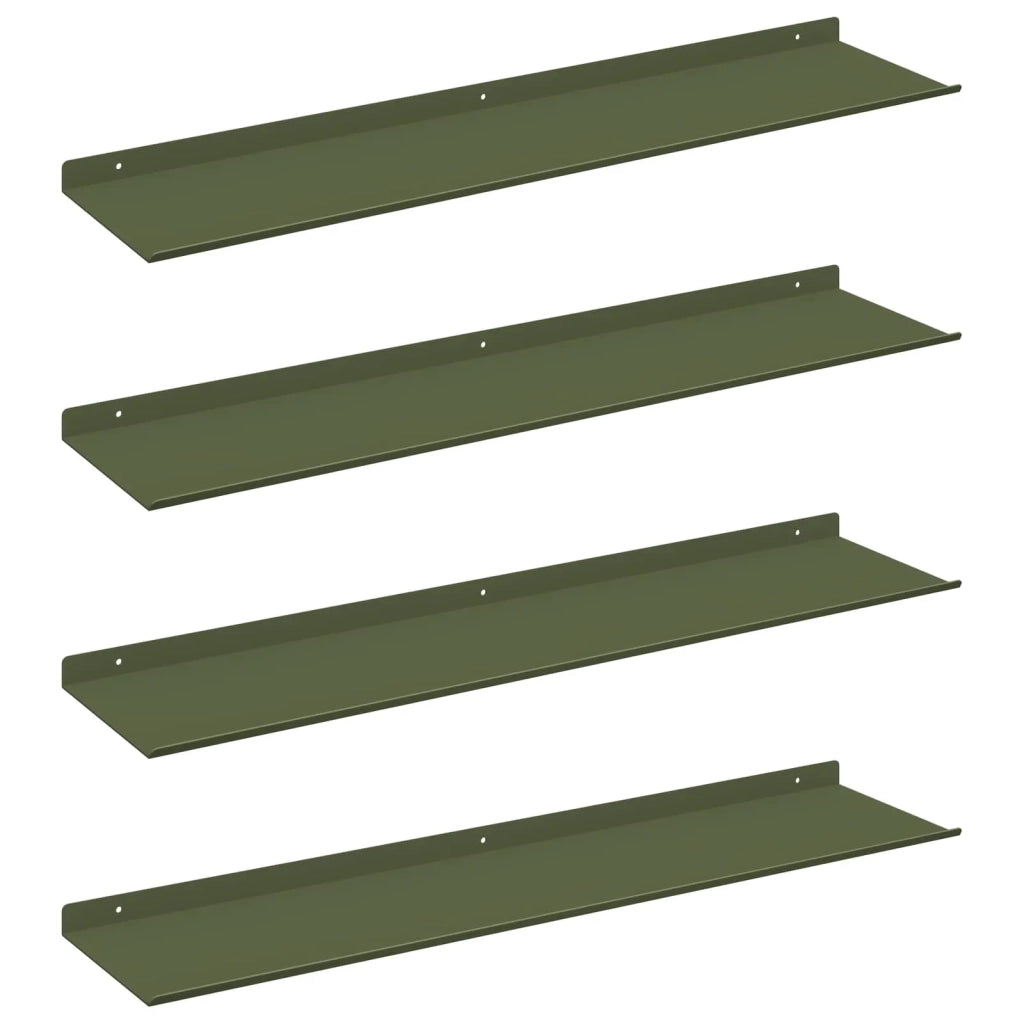 Mensola sospesa 4 pcs Verde oliva 80 x 18 x 2,5 cm Acciaio 8004041