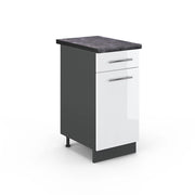 Mobiletto base per cucina Fame-Line Bianco lucido/Antracite 40 cm, PL Antracite Vicco