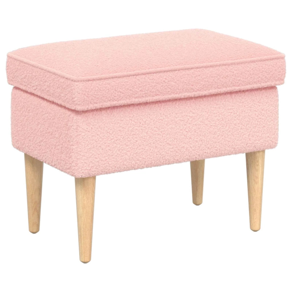 Poltrona con Ottomano 2 pz Rosa Bouclé 3418835