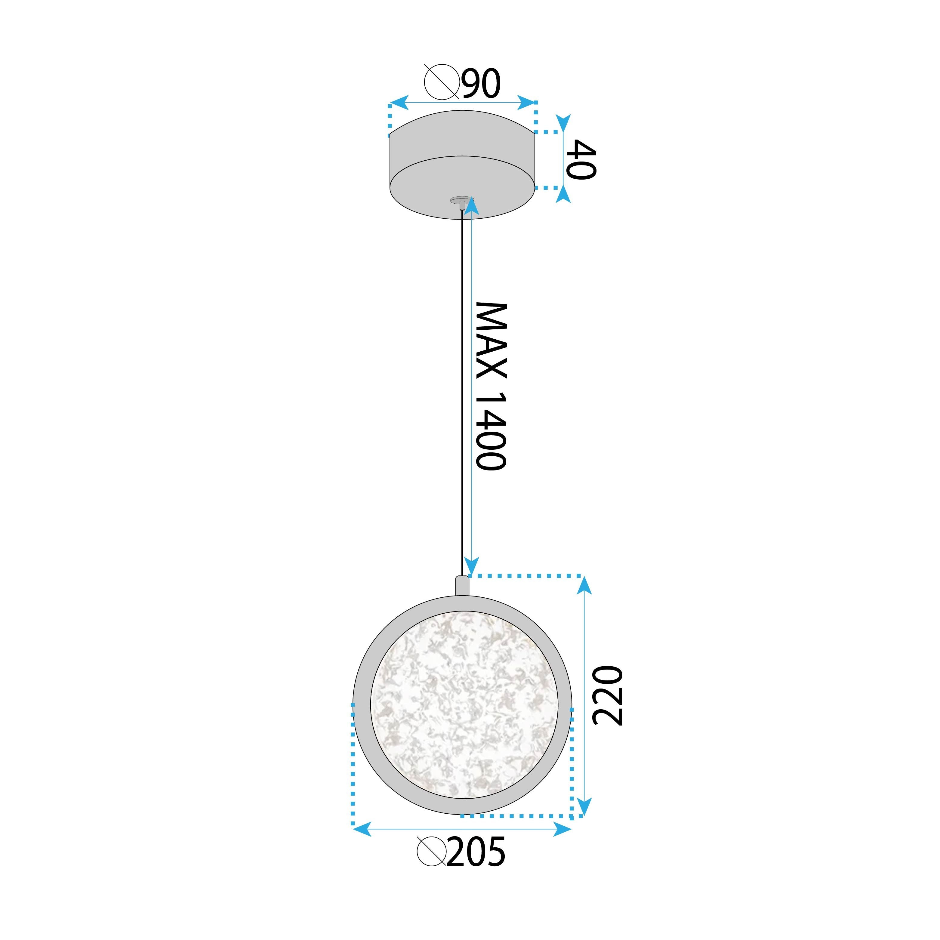 Lampadario A Sospensione In Cristallo Led Lhj100-1cp Złota