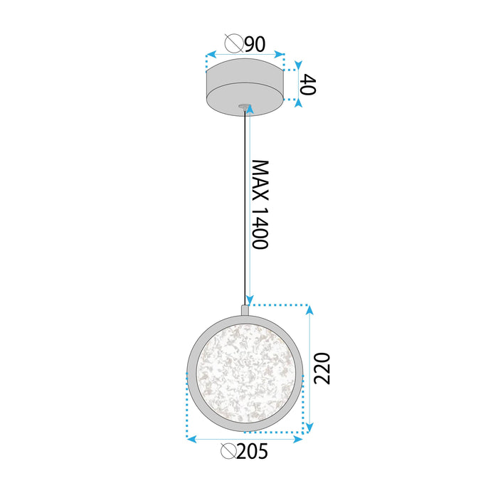 Lampadario A Sospensione In Cristallo Led Lhj100-1cp Złota