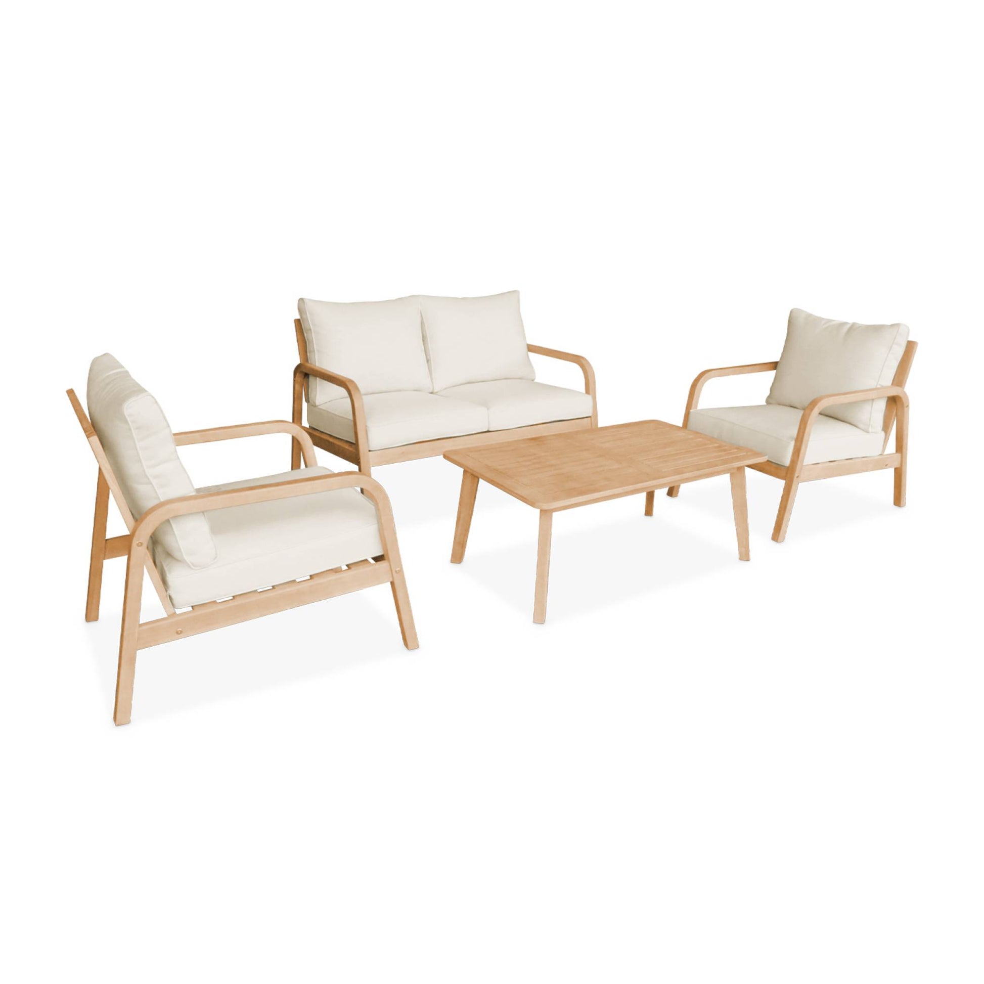 Mobili da giardino in legno di acacia, beige