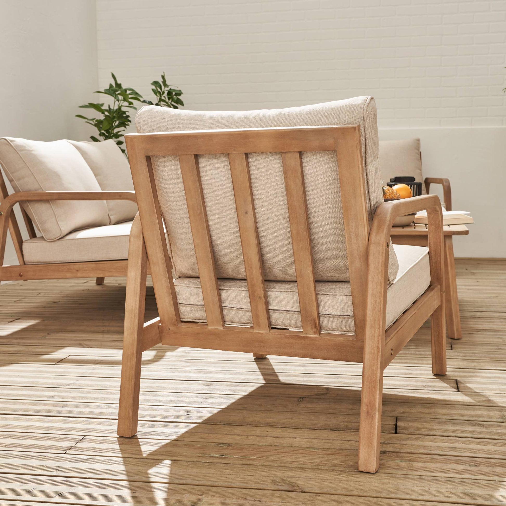 Mobili da giardino in legno di acacia, beige