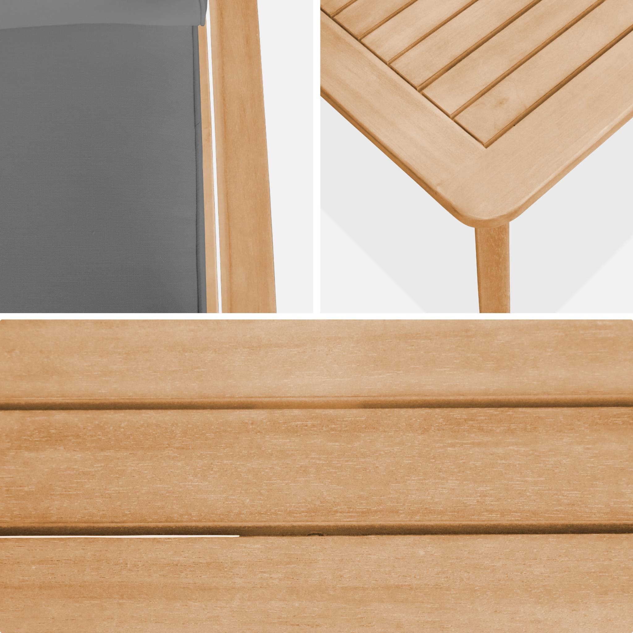 Mobili da giardino in legno di acacia, grigio