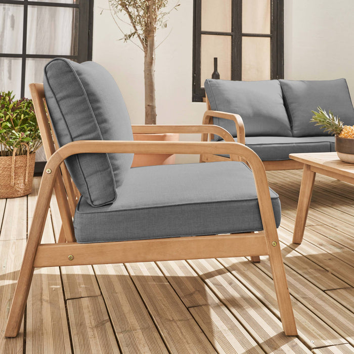 Mobili da giardino in legno di acacia, grigio