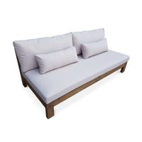 Salotto da giardino in legno a 5 posti, marrone naturale