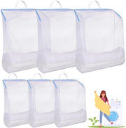 Set di 6 sacchetti di bucato, grandi, con maniglie, due misure, chiusura a zip YKK, bucato fine per lavatrice, sacchetti di bucato riciclabili per studenti e appartamenti (blu)