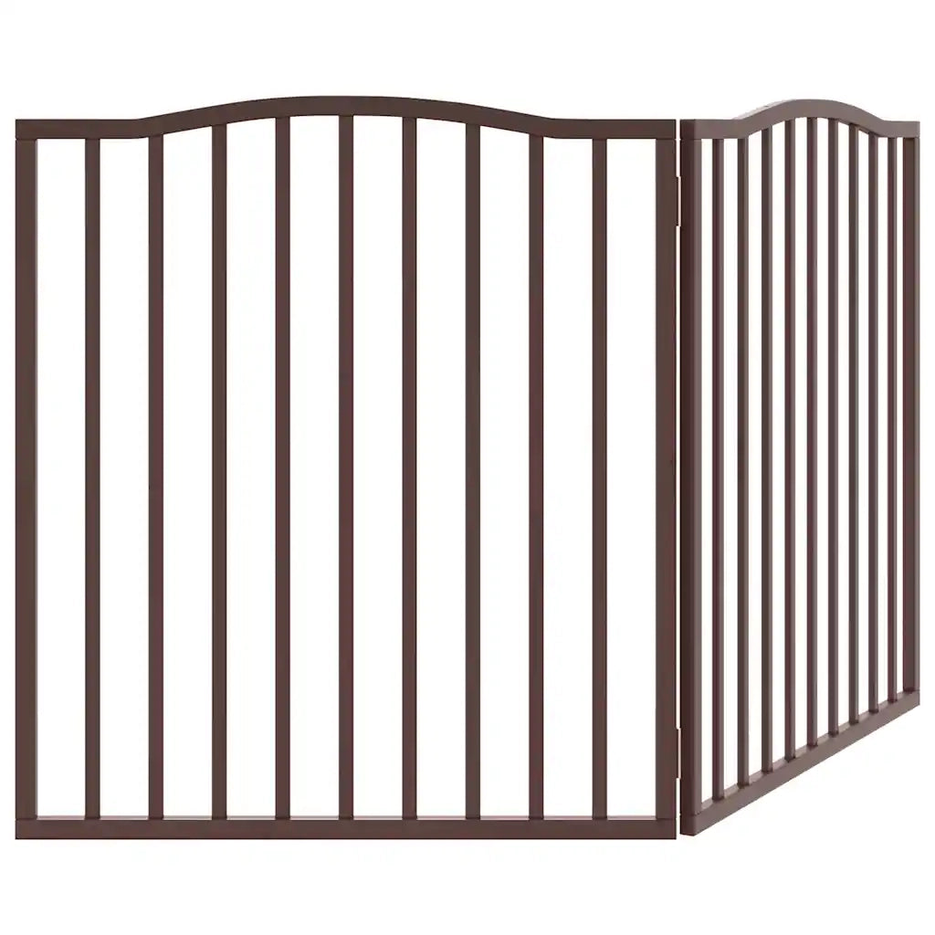 Cancello Cani Pieghevole 2 Pannelli Marrone 160cm Legno Pioppo CFW6652330