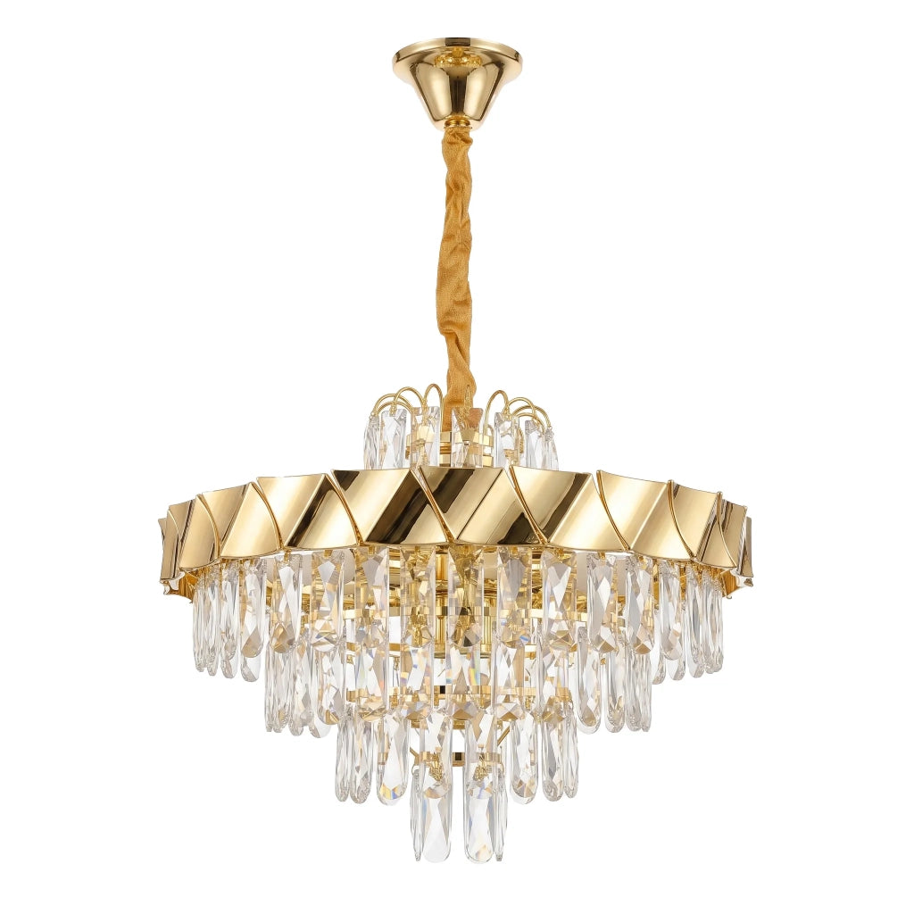 Lampada A Sospensione In Cristallo Swe076-cp 50cm Gold