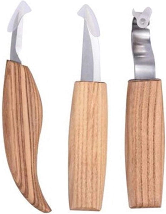 Kit di strumenti per la sculatura 3 in 1 per il legno - Coltellino di taglio per legno - Coltellino per la sculatura - Coltellino per la sculatura dettagliata per il legno - Coltellino per la scultura DIY per l'artigianato