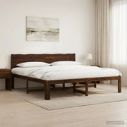 Letto matrimoniale con testiera ROSTOCK Marrone Scuro 3405455