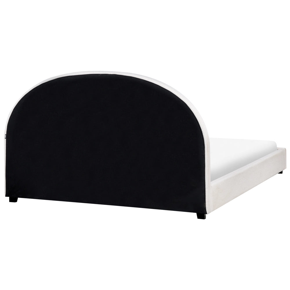 Letto ad acqua dal design minimalista e retrò in tessuto di poliestere bianco crema 180 x 200 cm
