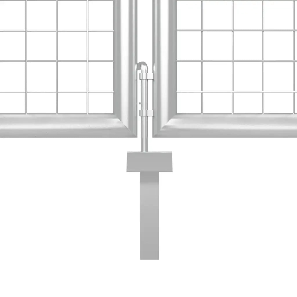 Cancello da Giardino in Acciaio 350x175 cm Argento 144344
