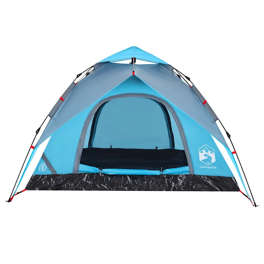 Tenda a Cupola da Campeggio 3 Persone-Tenda per Escursionismo Blu a Rilascio Rapido 150025