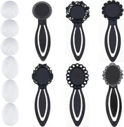 Set di 12 segnalibri a forma di cabochon in stile retro - Segnalibri in metallo nero con cappuccio in vetro - Segnalibri per appassionati di libri