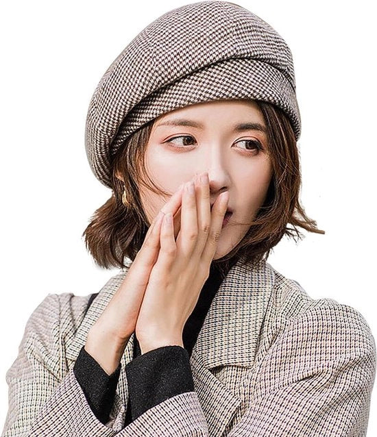 Cappello da donna - stile retro elegante - cappello leggero caldo - stile inglese respirante - adatto per primavera, autunno e inverno - marrone