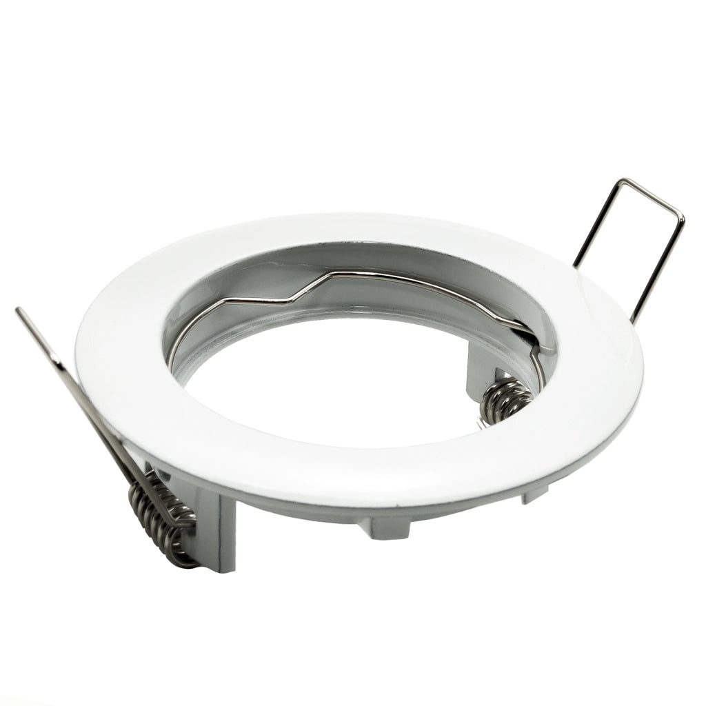 Porta faretto fisso rotondo bianco incasso foro 6cm supporto lampade LED GU10