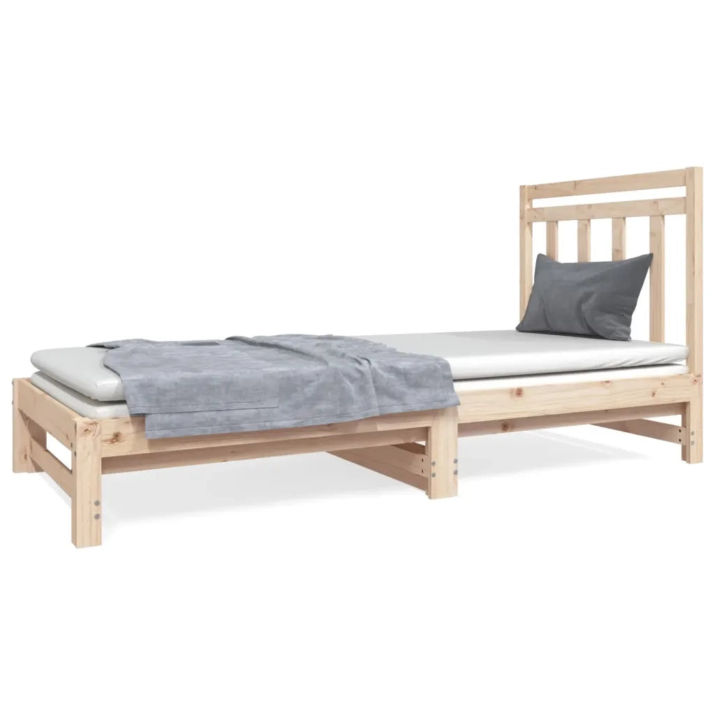 Dormeuse Estraibile 2x(90x190) cm Legno Massello di Pino