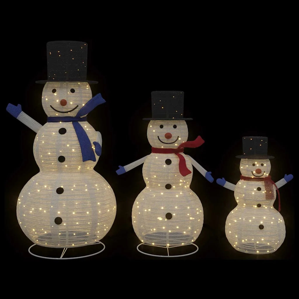 Famiglia di Pupazzi di Neve di Natale 3 pcs Bianco caldo 42018968
