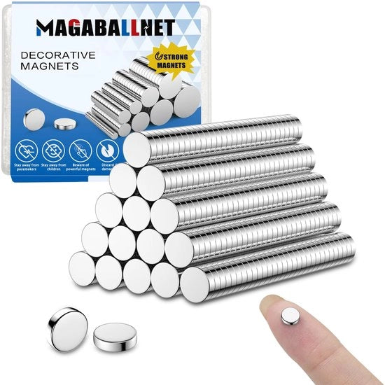 MAGABALLNET 100 pezzi di magneti mini forti, 5x2mm magneti per frigorifero, piccoli magneti di neodimio per calendari, frigoriferi, hobby, ufficio, cucina