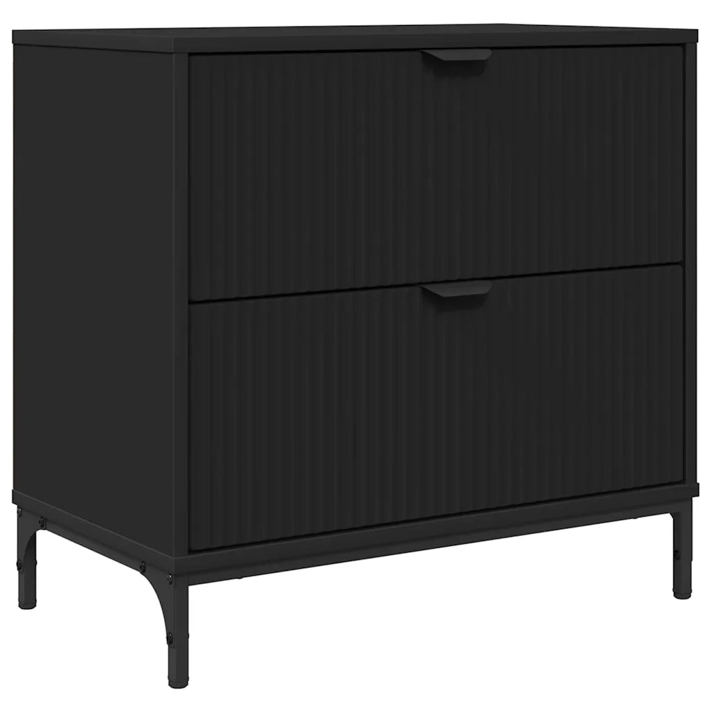 Comodino con cassetto Nero 63.5 x 36 x 61 cm Legno multistrato 883465