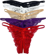 Set di 5 Slip da Donna con Trama a Maglia