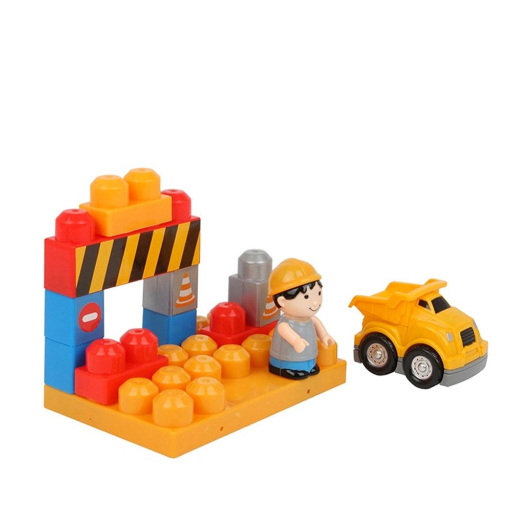 Trade Shop - Costruzioni Giocattolo Per Bambini Cantiere 12pz Con Personaggio E Accessori -