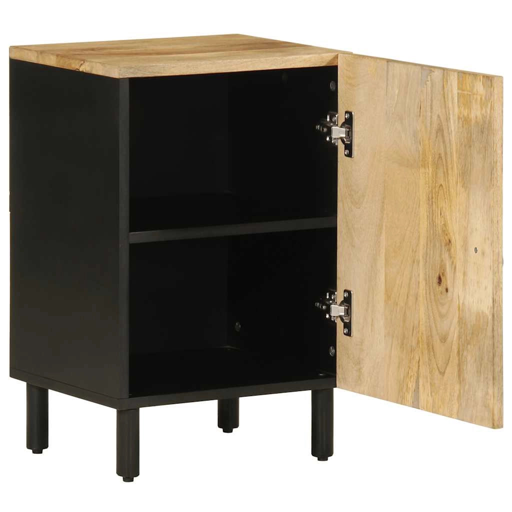 Mobiletto da bagno in legno massello di mango in stile retrò che offre un elegante spazio di archiviazione 38 x 33 x 58 cm legno nero 02_0057840