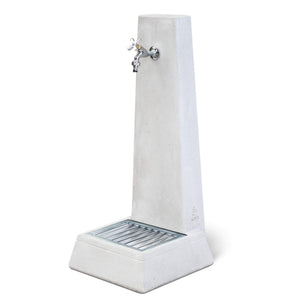 Fontana da Giardino Senza Rubinetto in Cemento Granulato di Marmo Oslo Grigio