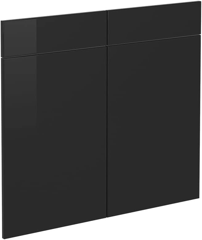 Frontale cucina R-Line, Nero lucido, 79.2 x 70.8 cm frontale del mobile per mobile base con cassetti