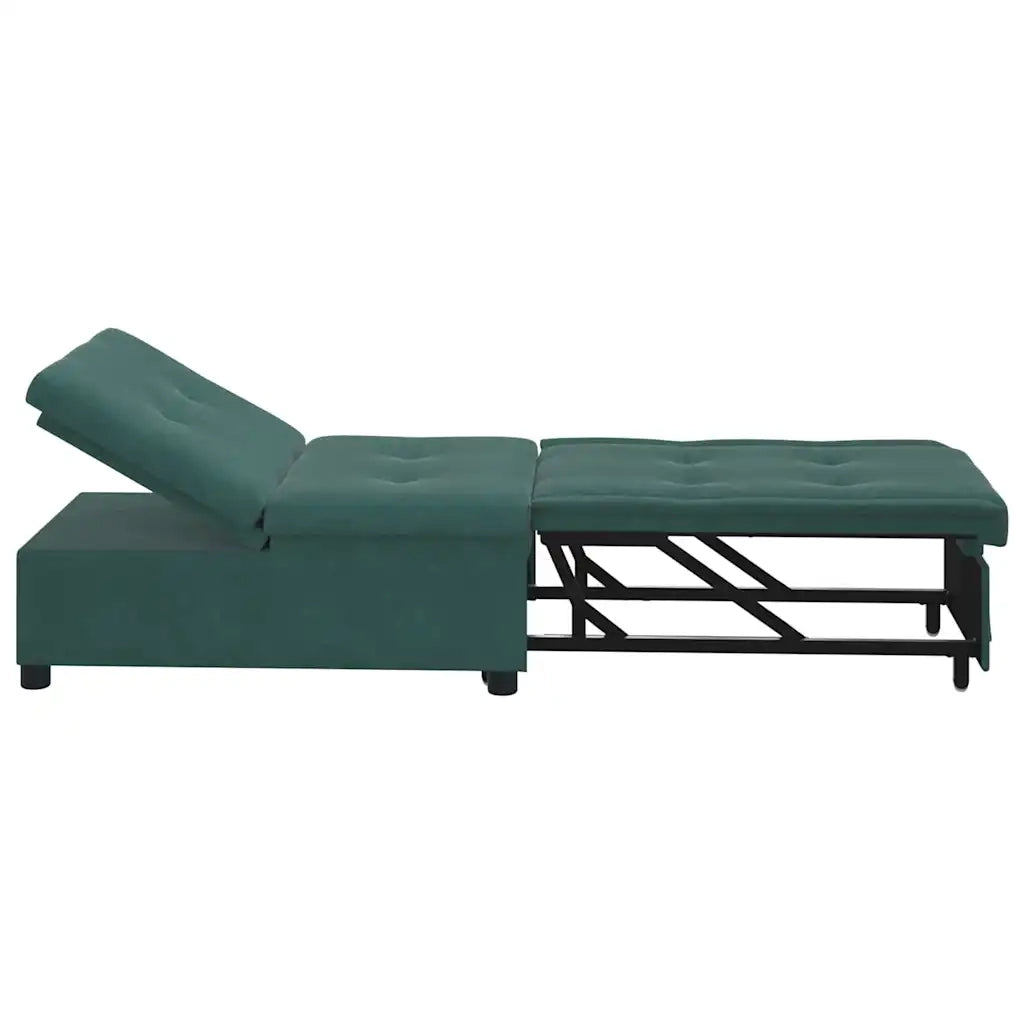 Divano letto | Sof¨¤ letto | Letto singolo Verde Scuro 194 x 67 x 82 cm Velluto