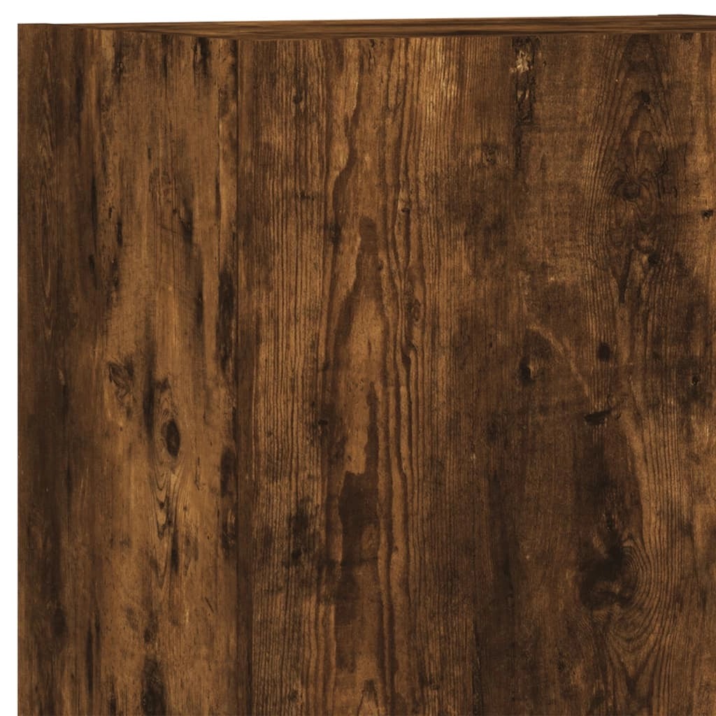 Mobile TV multimediale scaffale TV credenza mobile TV sala da pranzo soggiorno camera da letto 4 pezzi rovere affumicato legno ingegnerizzato marrone 02_0029242