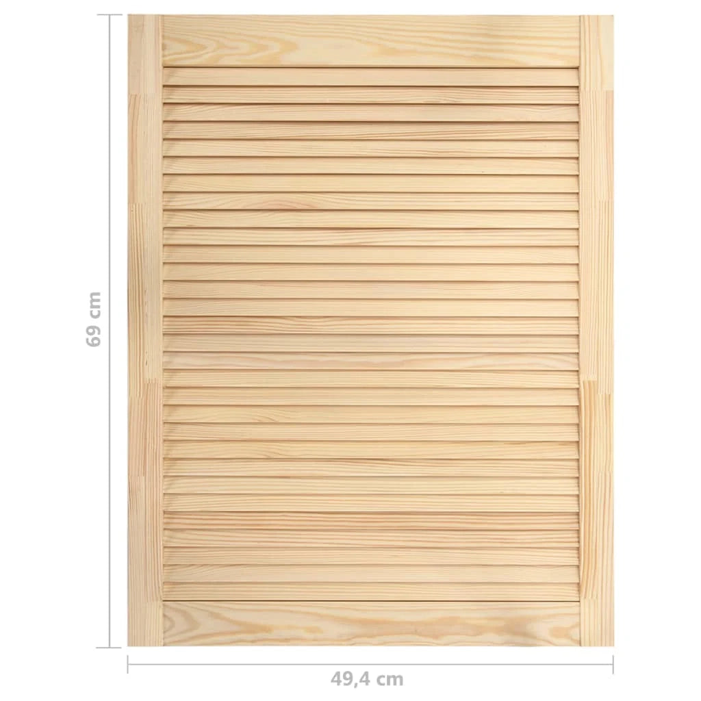 Porta a persiana in legno massello di pino anta per mobile anta per mensola rivestimento per armadio guardaroba paravento 69 x 49,4 cm 02_0003873