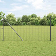Recinzione con Posto Grigio 1 x 25 m Acciaio e PVC