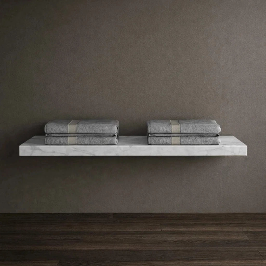 Mensola inferiore per lavabo sospeso freya in artificial stone colore bianco venato *** finitura- bianco, confezione 1