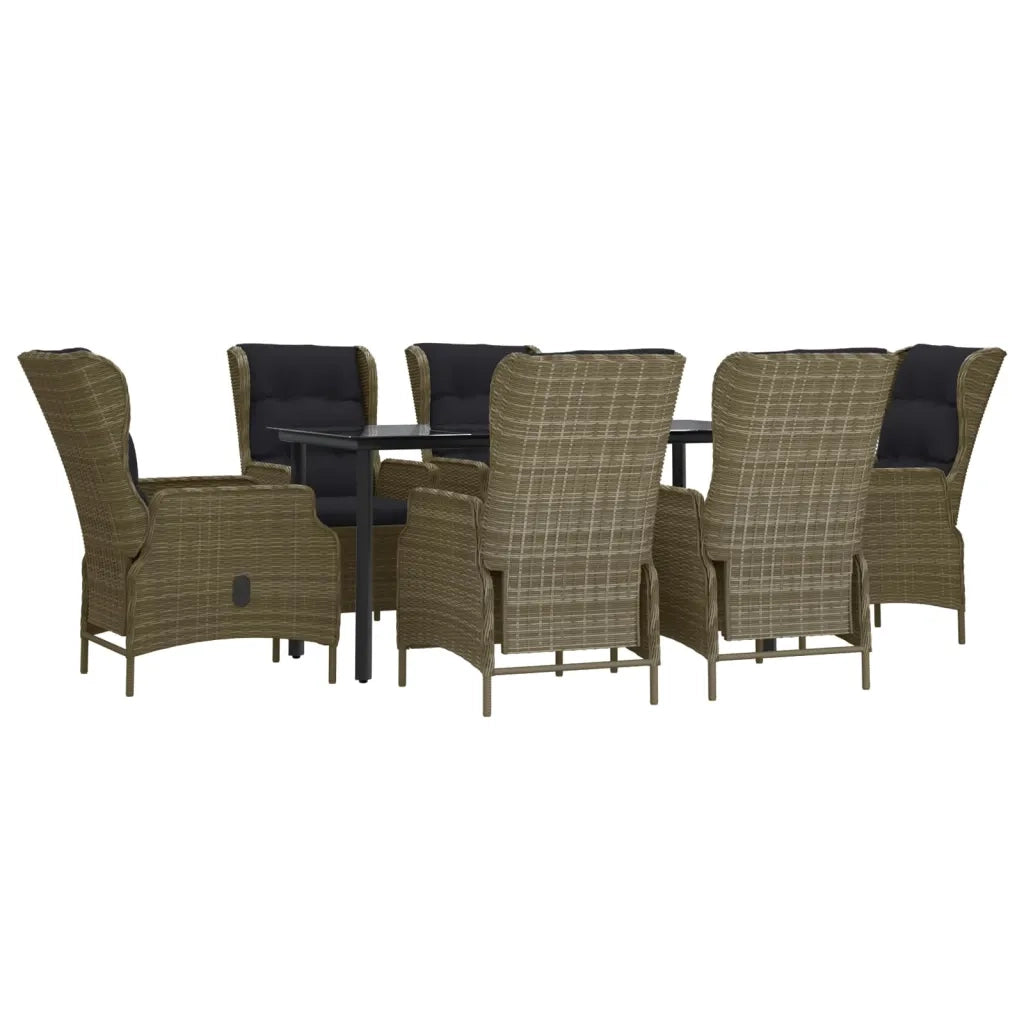 Set da Pranzo da Giardino 7 pz Marrone in Polyrattan cod mxl 43657