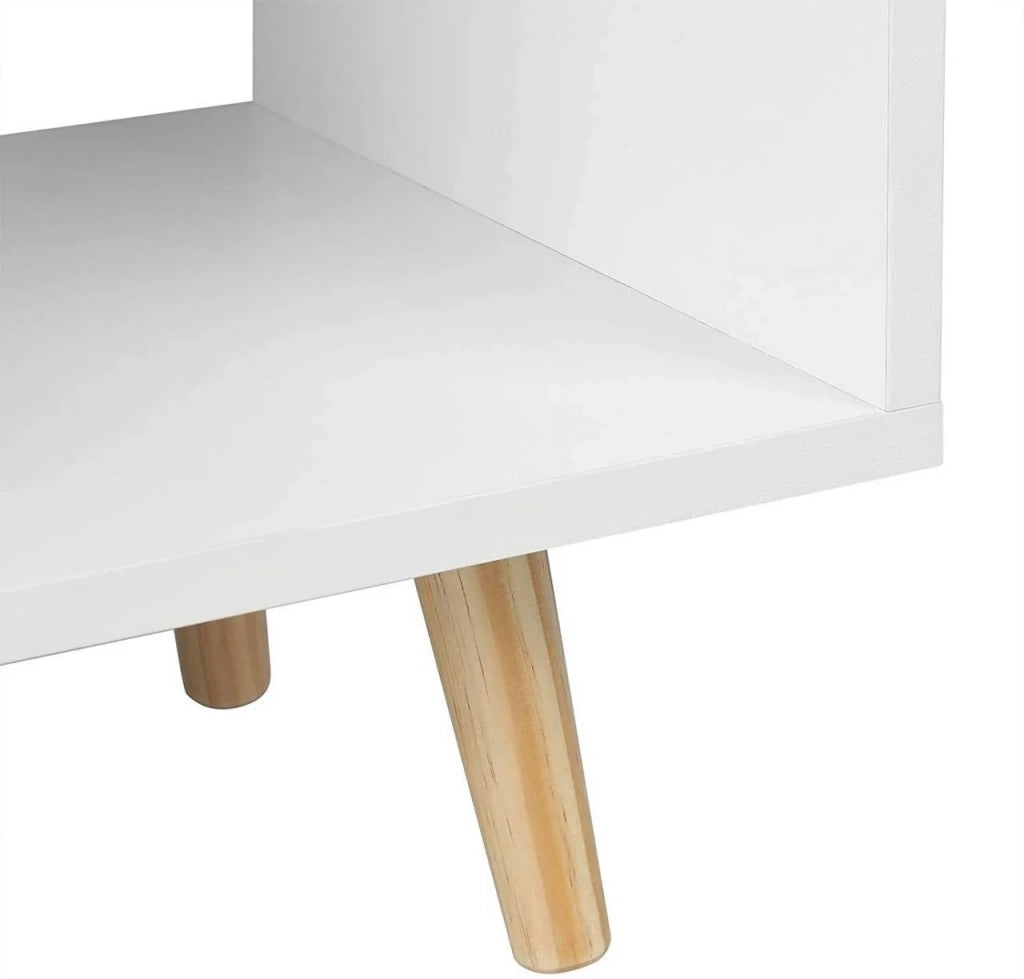 Libreria in MDF e legno con 5 scomparti bianca 19_0000101