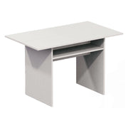 Tavolo allungabile Agrippino, Tavolo da pranzo con apertura a libro, Consolle multiuso allungabile, Made in Italy, Cm 120x70h75, Bianco