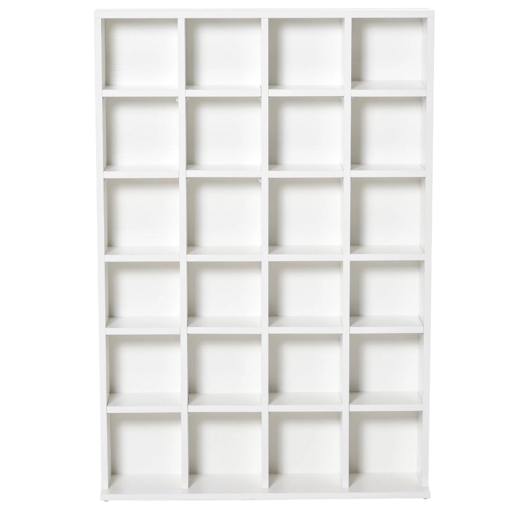 Libreria in Legno 24 Scomparti Bianco 130.5x89x20 cm