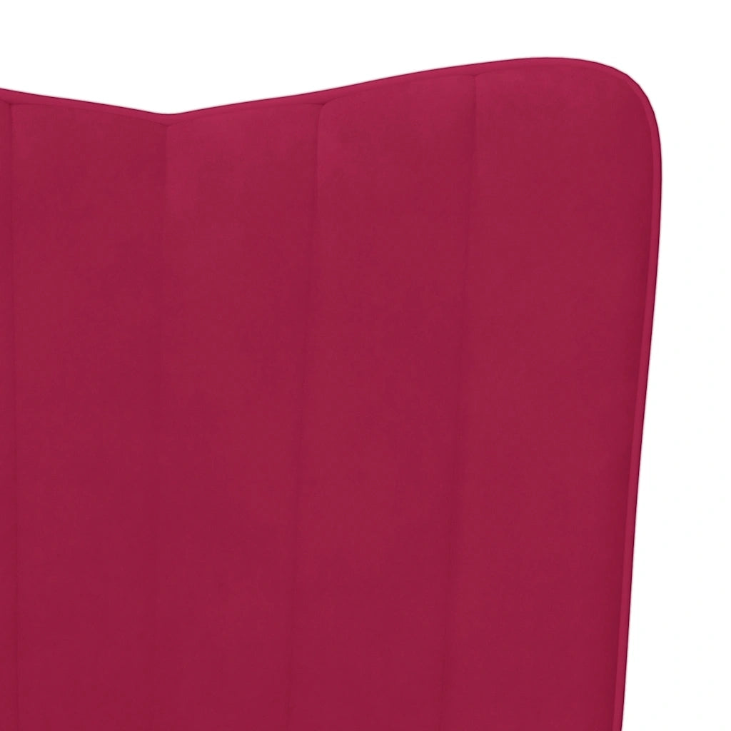 Divano Sedia-Poltrona Relax con Sgabello Rosso Vino in Velluto