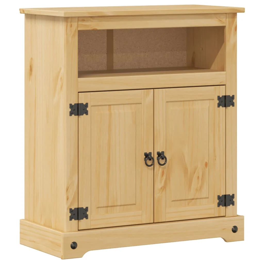 Mobiletto da bagno Corona 70 x 33 x 80 cm ampio spazio di archiviazione stile rustico legno di pino massello finitura miele 02_0057605