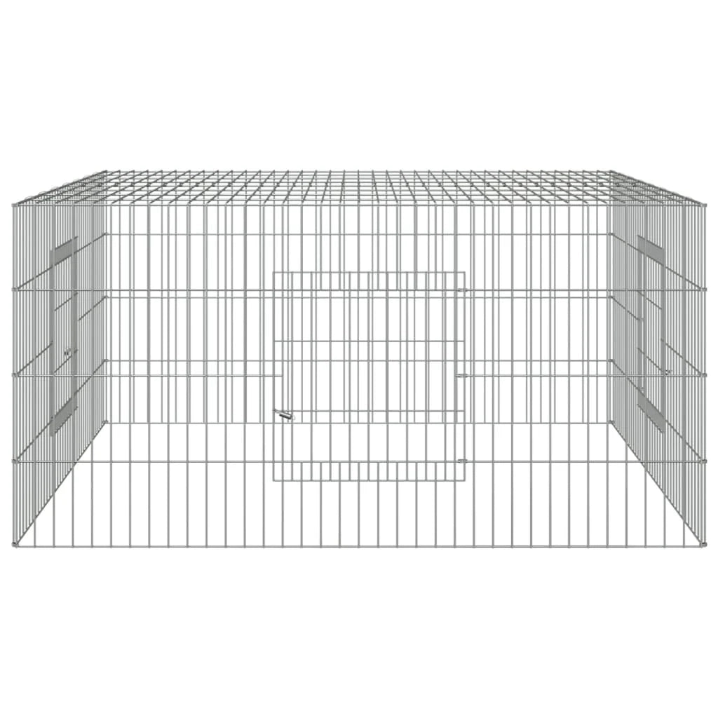 Gabbia per conigli 110 x 110 x 55 cm Ferro zincato Argento 02_0041684